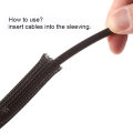 Black Expandable Braided Sleeving Auto Wire Harness Cover Sleeve for Cable and Hose Protection